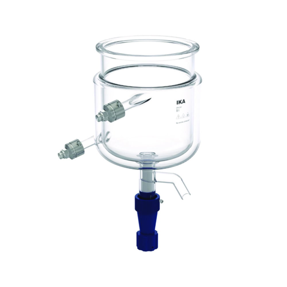 Reactor vessels for laboratory reactors LR-5.ST, borosilicate glass 3.3, with bottom discharge valve