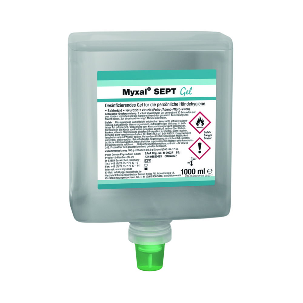 Hand Disinfectant Physioderm® Myxal® SEPT Gel, Neptune bottle