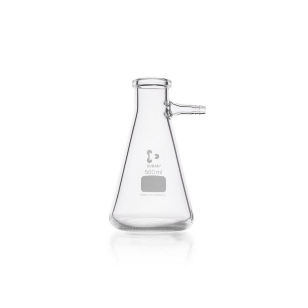 DURAN® Filtering Flask with Glass Hose Connection, Erlenmeyer shape