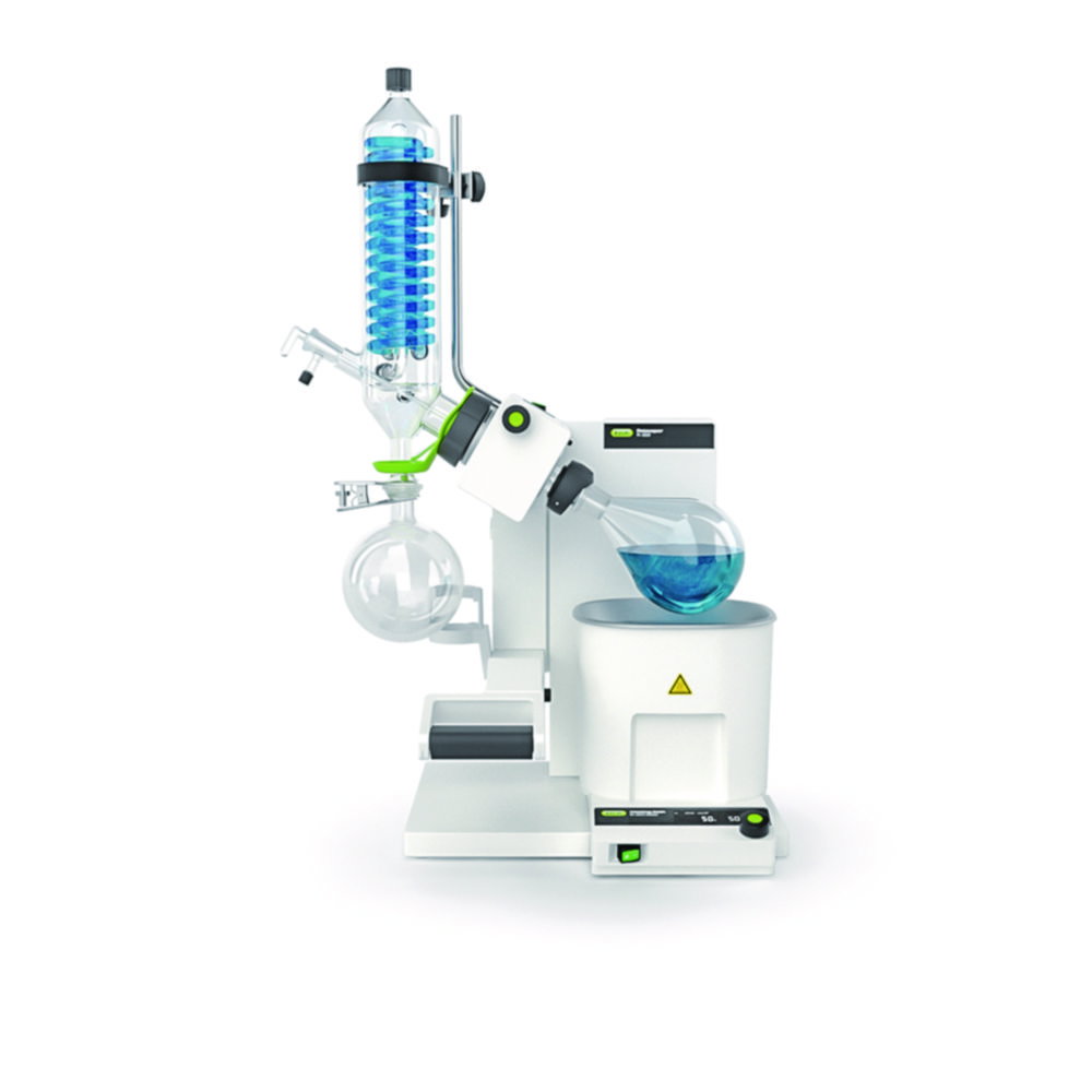 Evaporatore rotante Rotavapor® R-300, con bagno riscaldante B-301 e condensatore verticale