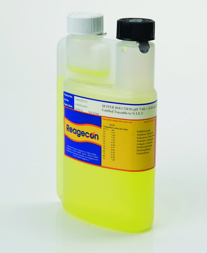 Soluzioni tampone pH tecniche in bottiglie dispensatrici a due colli