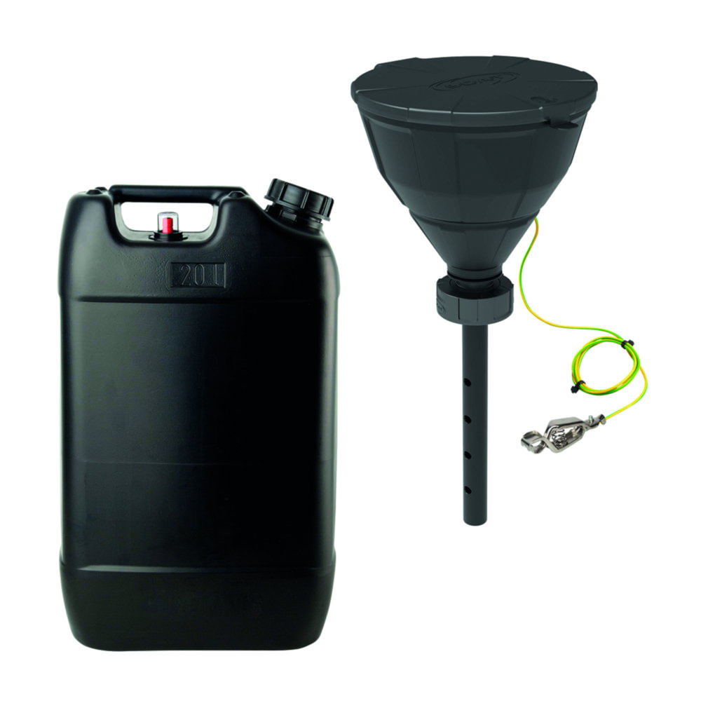 Disposal unit with safety funnel, V2.0, HDPE, electrostatic conductive