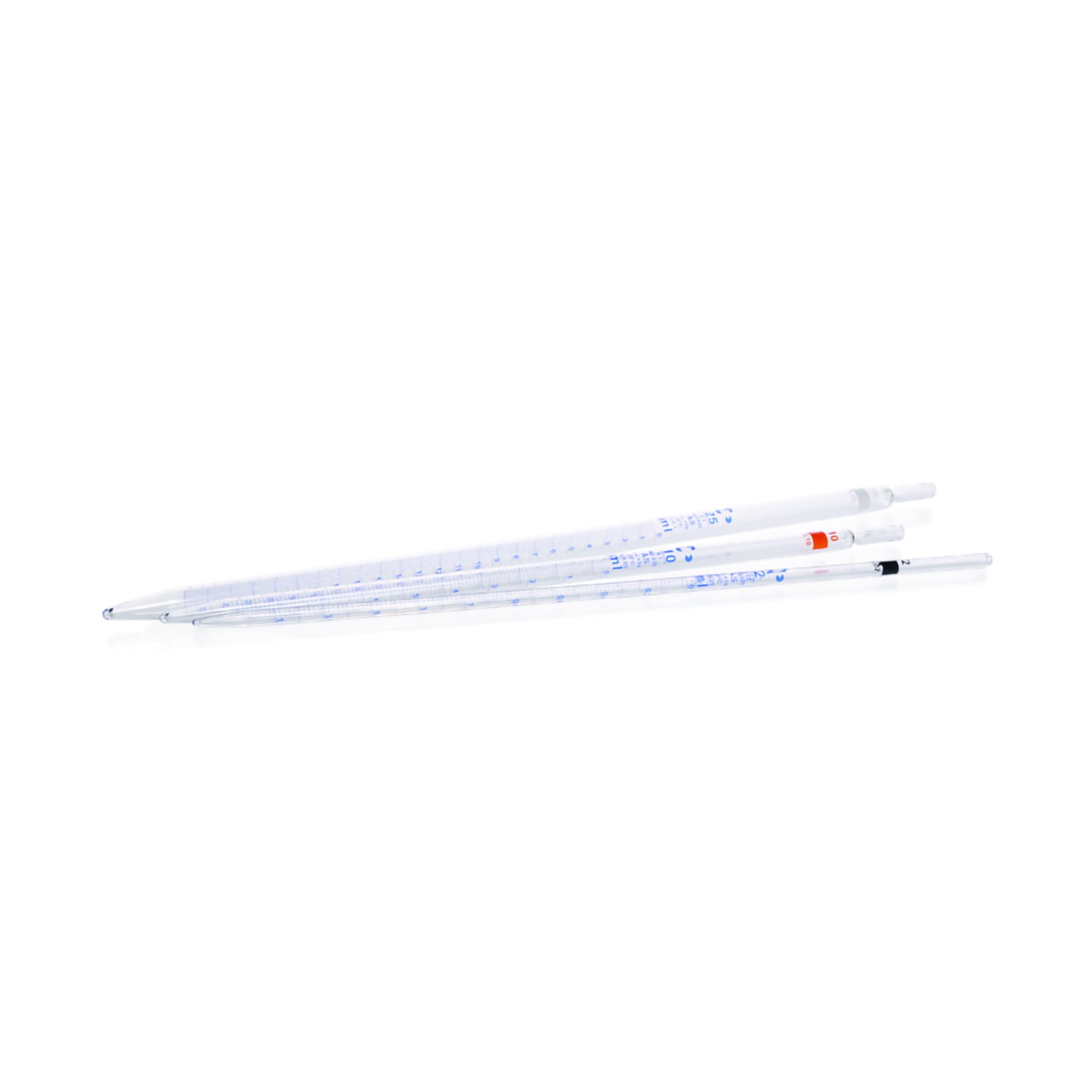 Graduated pipettes, soda-lime glass, class AS, blue graduation, type 3