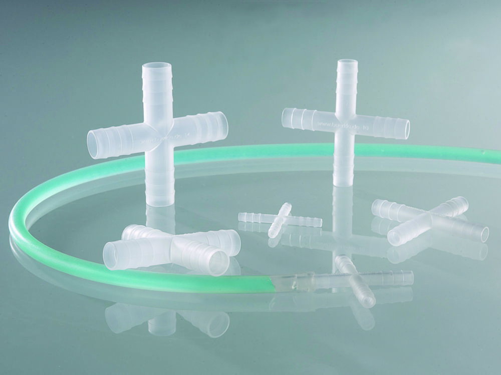 Connettore per tubi, a croce, PVDF
