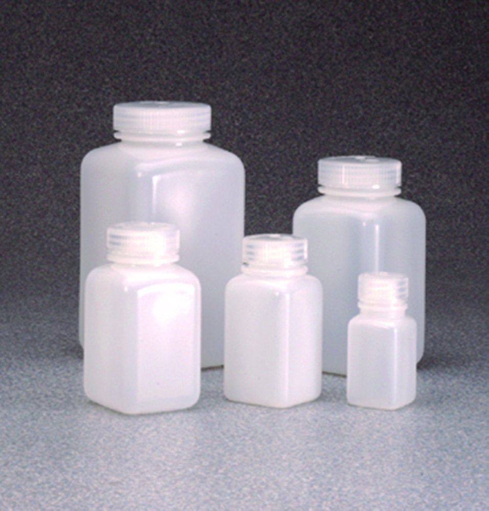 Square bottles, wide neck HDPE