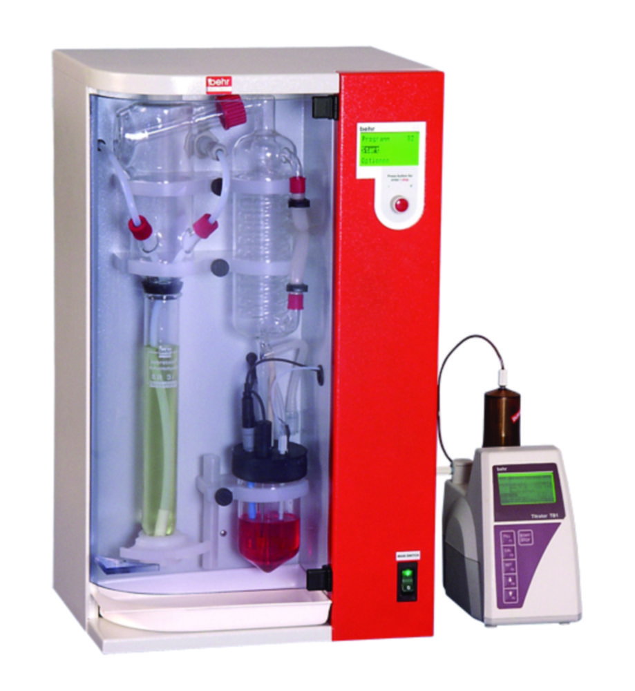 Steam Distillation S 4 with automatic addition of NaOH and H2O and H3BO3 with automatic extraction of sample residues and 99 programmes
