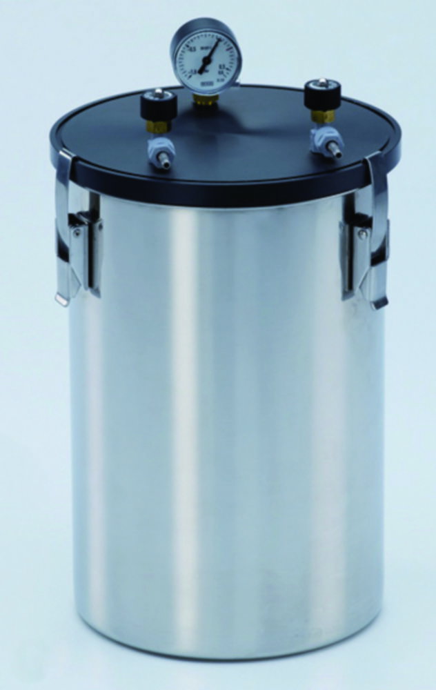 Anaerobic jars, stainless steel, with manometer