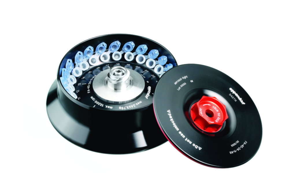 Rotori ad angolo fisso per la centrifuga 5427 R, incluso coperchio del rotore QuickLock®