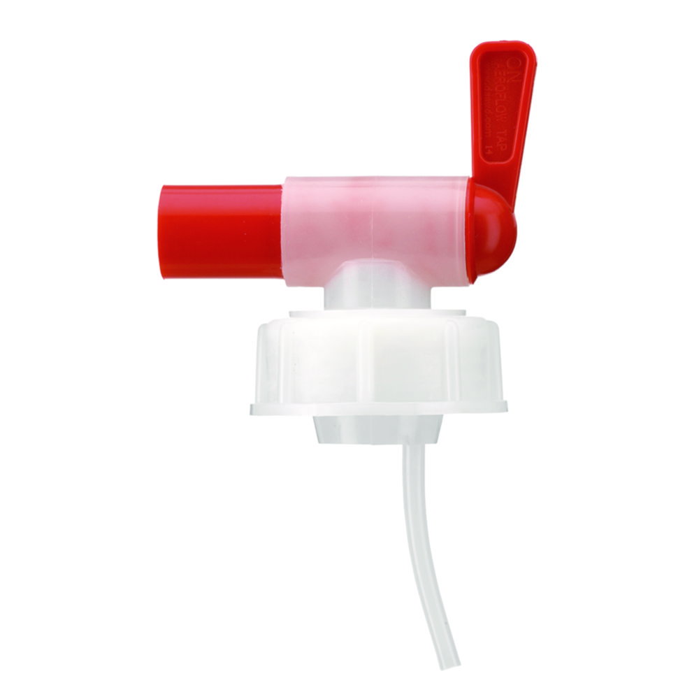 Tappi a vite, HDPE, con rubinetto di arresto rosso