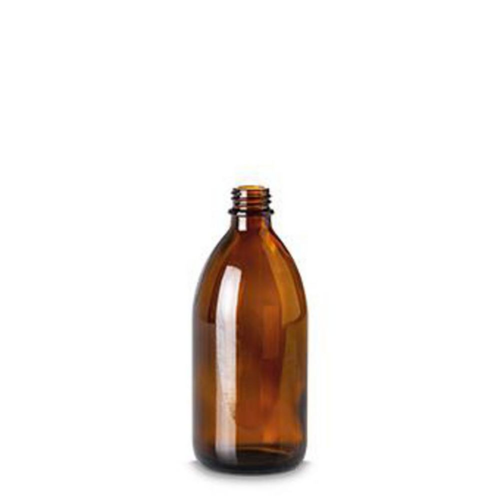 Bottiglie a bocca stretta senza chiusura, vetro soda-lime, marrone