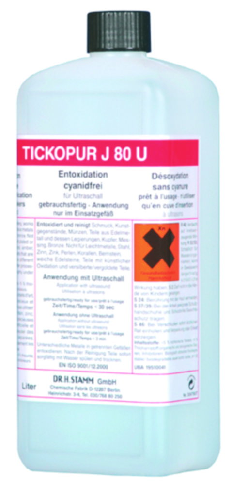 Soluzioni concentrate per bagni ad ultrasuoni TICKOPUR J 80 U
