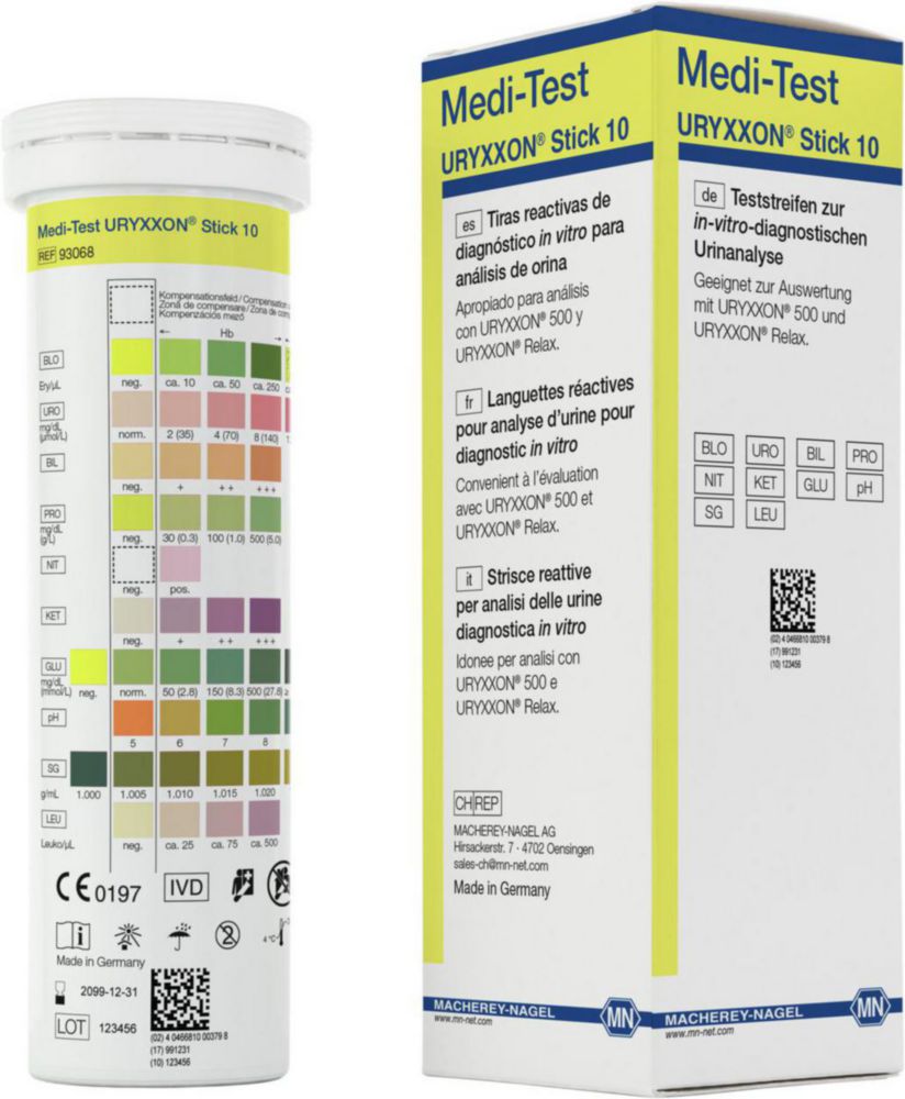 Strisce reattive URYXXON® Stick 10 per lettore di strisce di urina URYXXON® 500