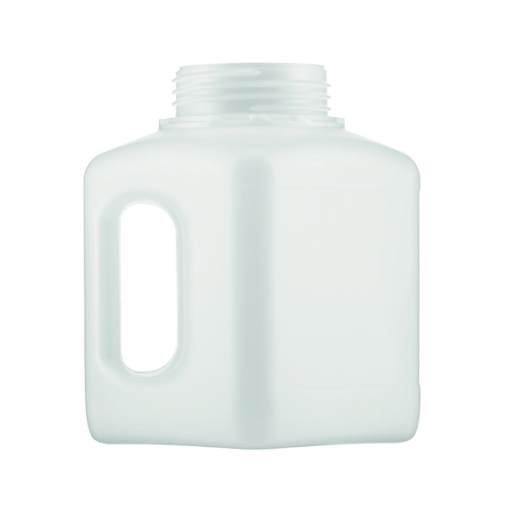 Bottiglie bocca larga, forma quadrata, serie 311, HDPE, senza chiusura