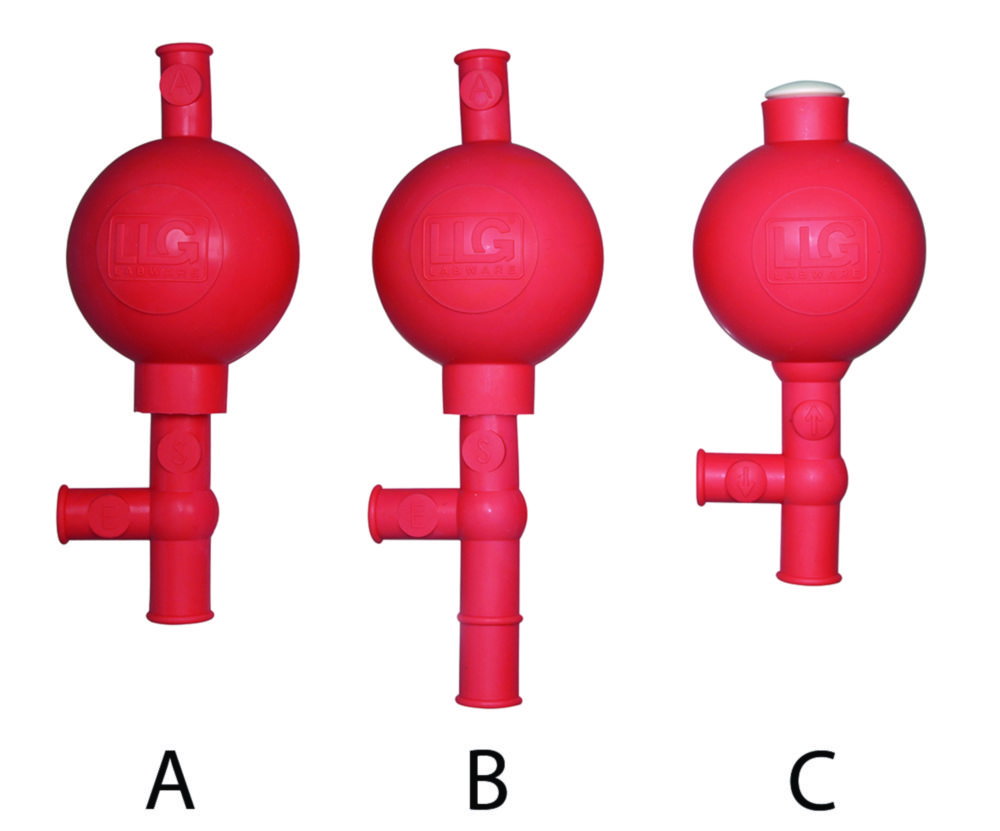 LLG-Safety pipette bulb, rubber, red