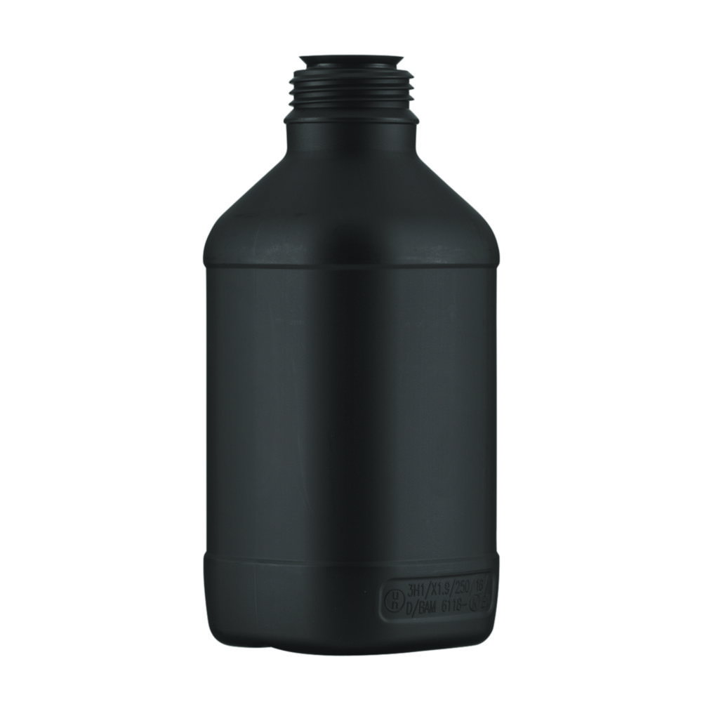Bottiglie per reagenti a bocca stretta senza chiusura, serie 308/310, HDPE, approvati UN, nero