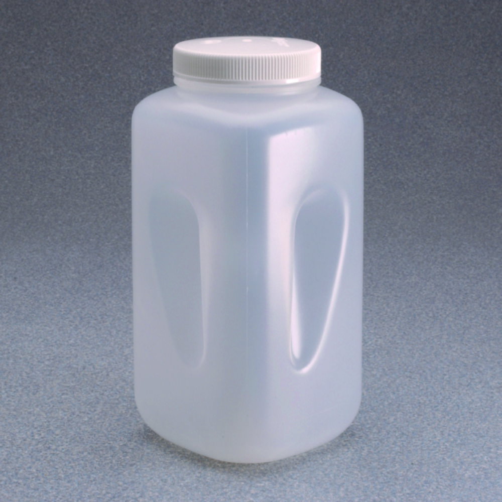 Bottiglie quadrate, bocca larga Nalgene™, PPCO, con tappo a vite, PP