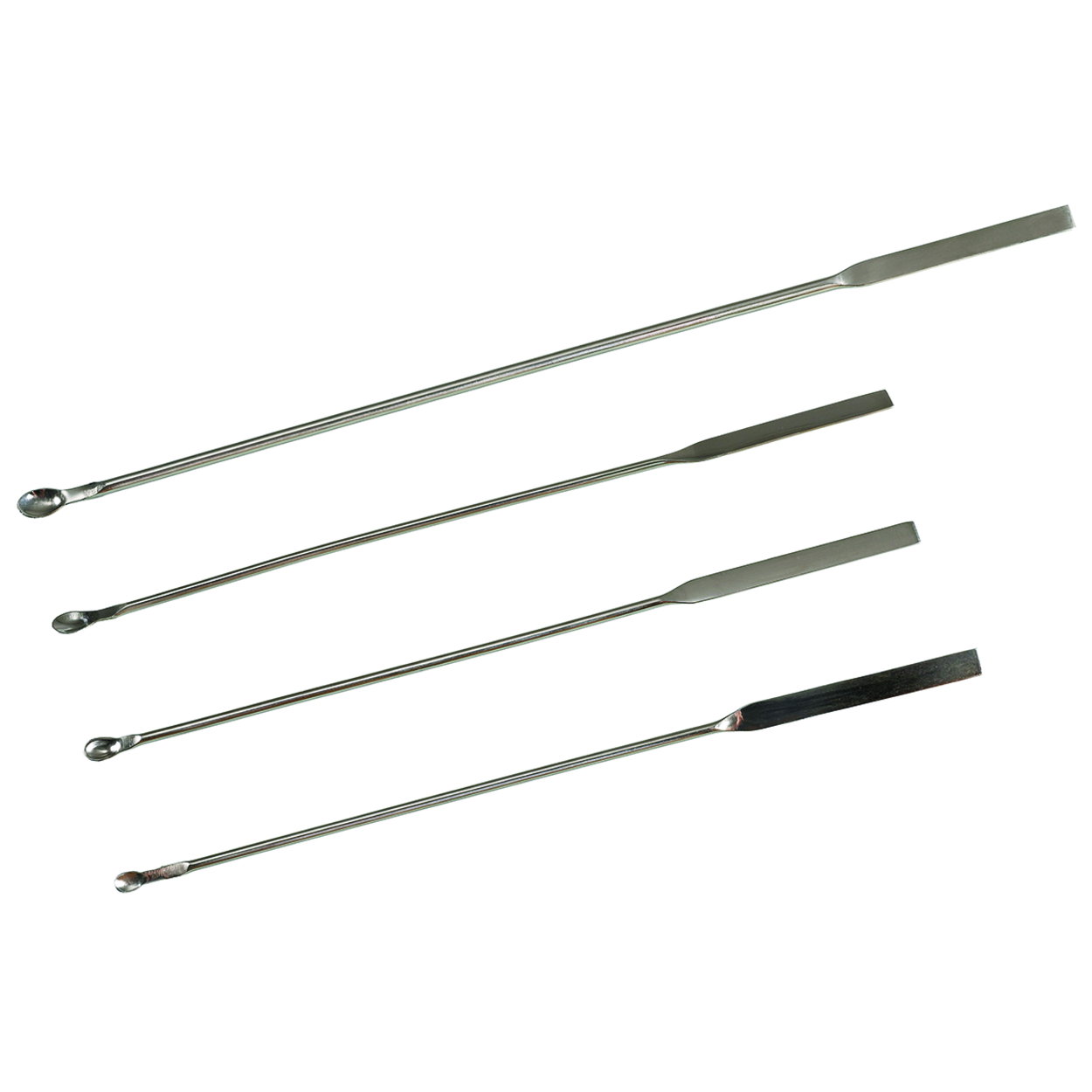Micro spoon spatulas, stainless steel