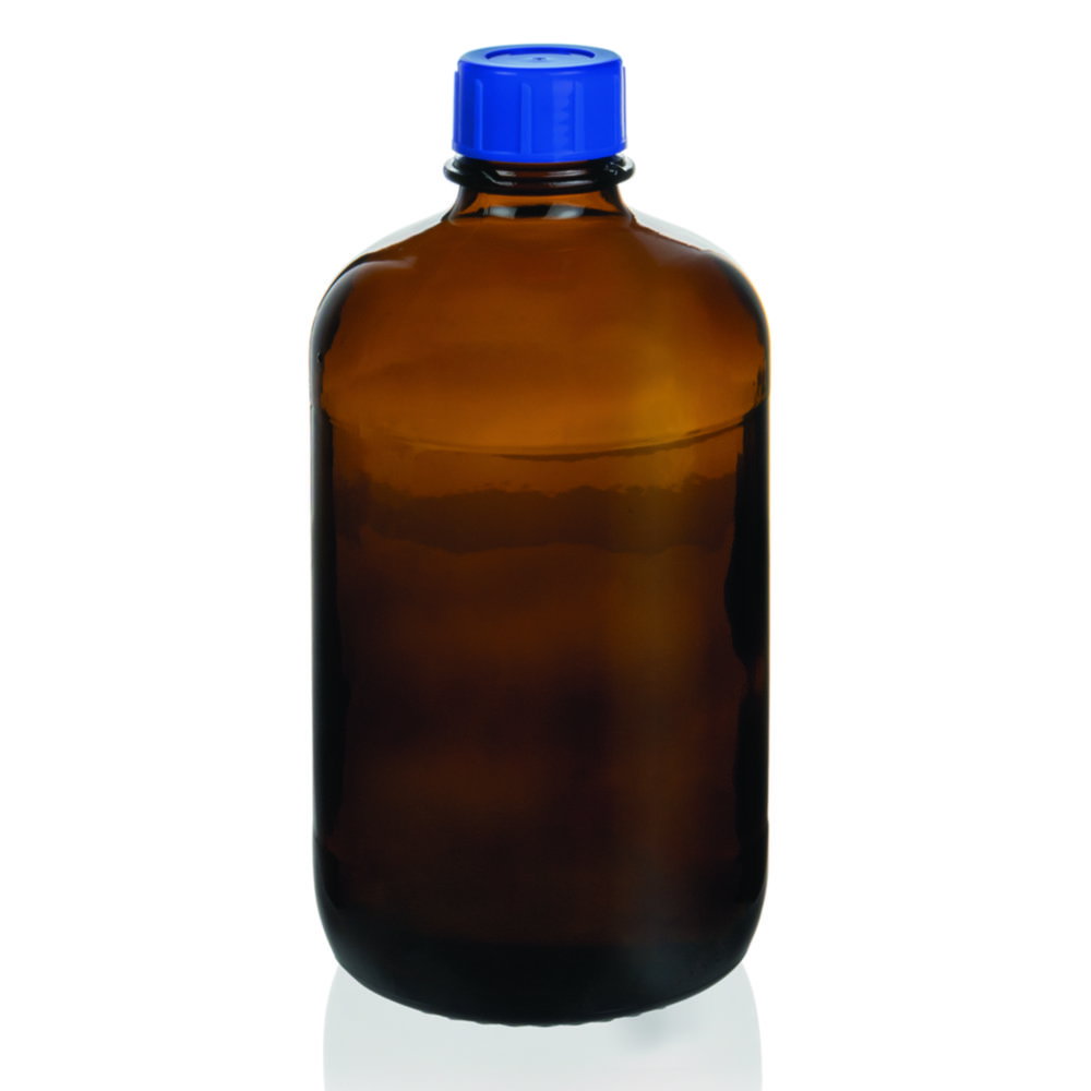 Threaded bottle, soda-lime glass, coated, amber