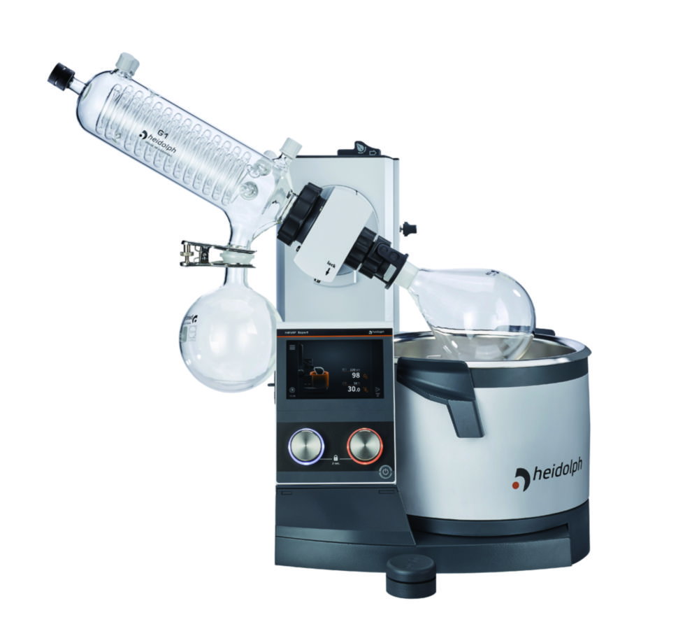 Evaporatori rotanti Hei-VAP Expert, con sollevamento manuale, condensatore angolato