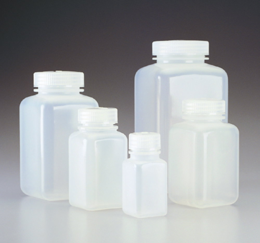 Bottiglie quadrate, bocca larga Nalgene™, PPCO, con tappo a vite, PP