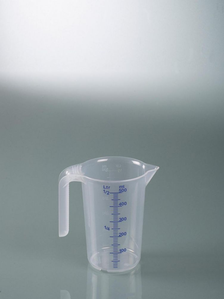 Barattolo di misurazione per l'industria, 500 ml impilabile, PP trasparente