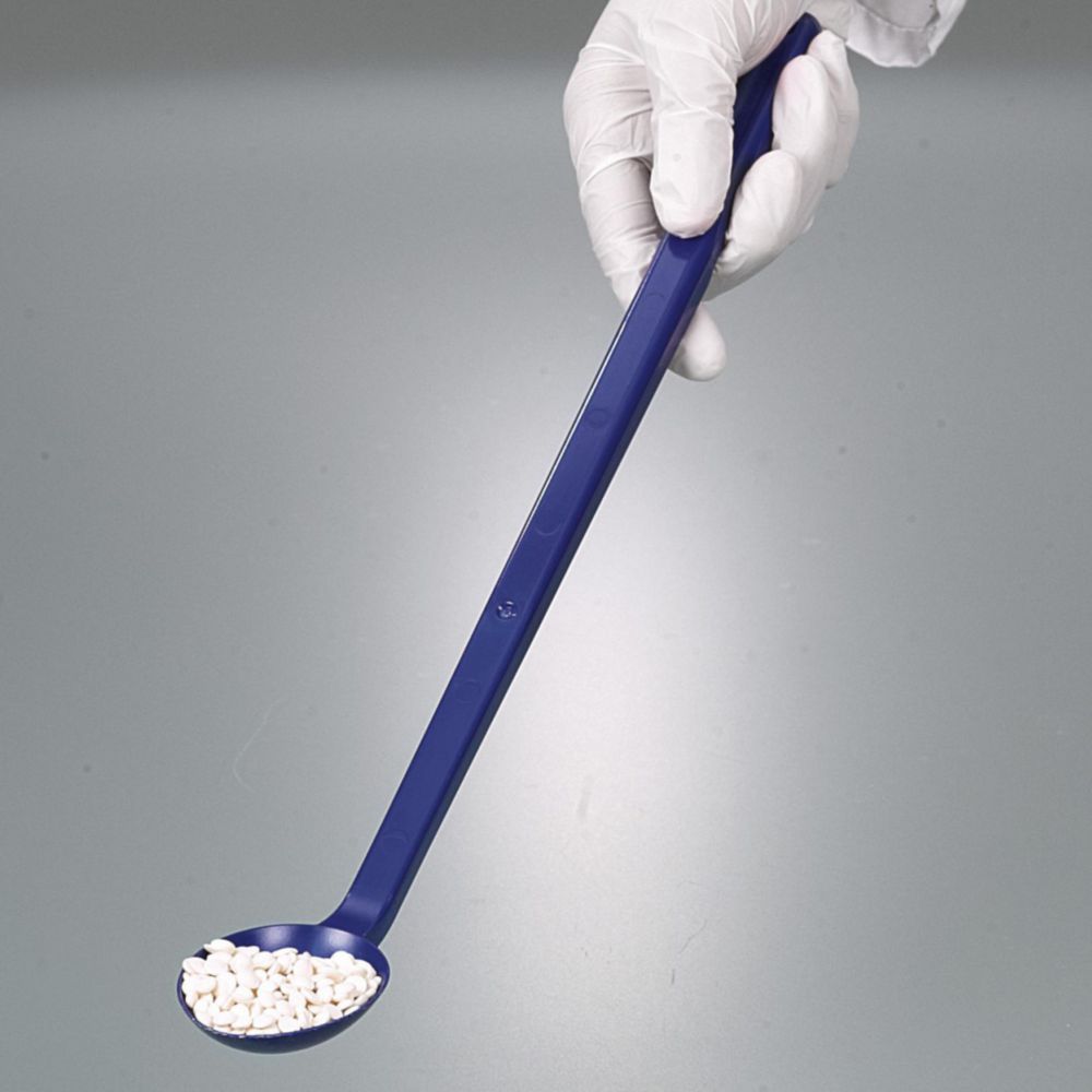 Cucchiai monouso, manico lungo, PS, blu