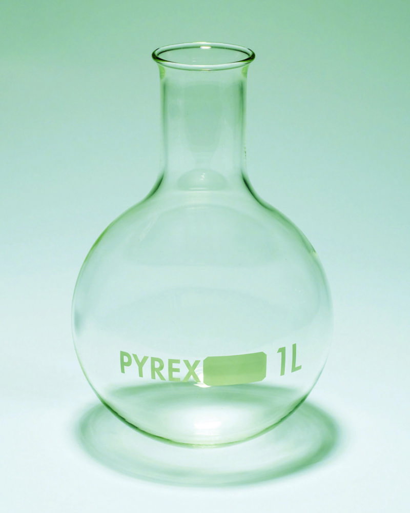 Pallone a fondo tondo, Pyrex®, collo stretto