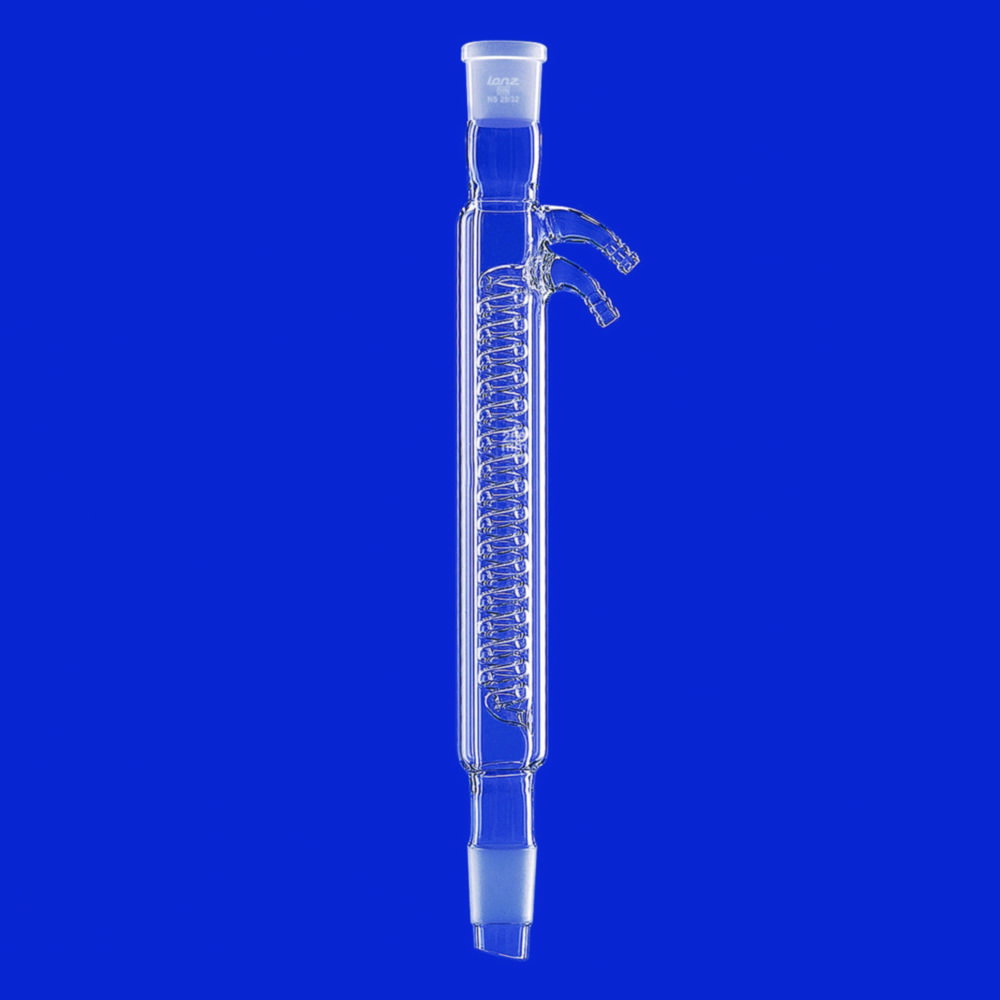 Coil condensers, DURAN® tubing, with glass olives