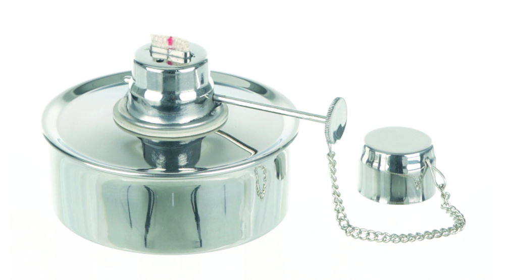 Lampada ad alcool, acciaio inox 18/10