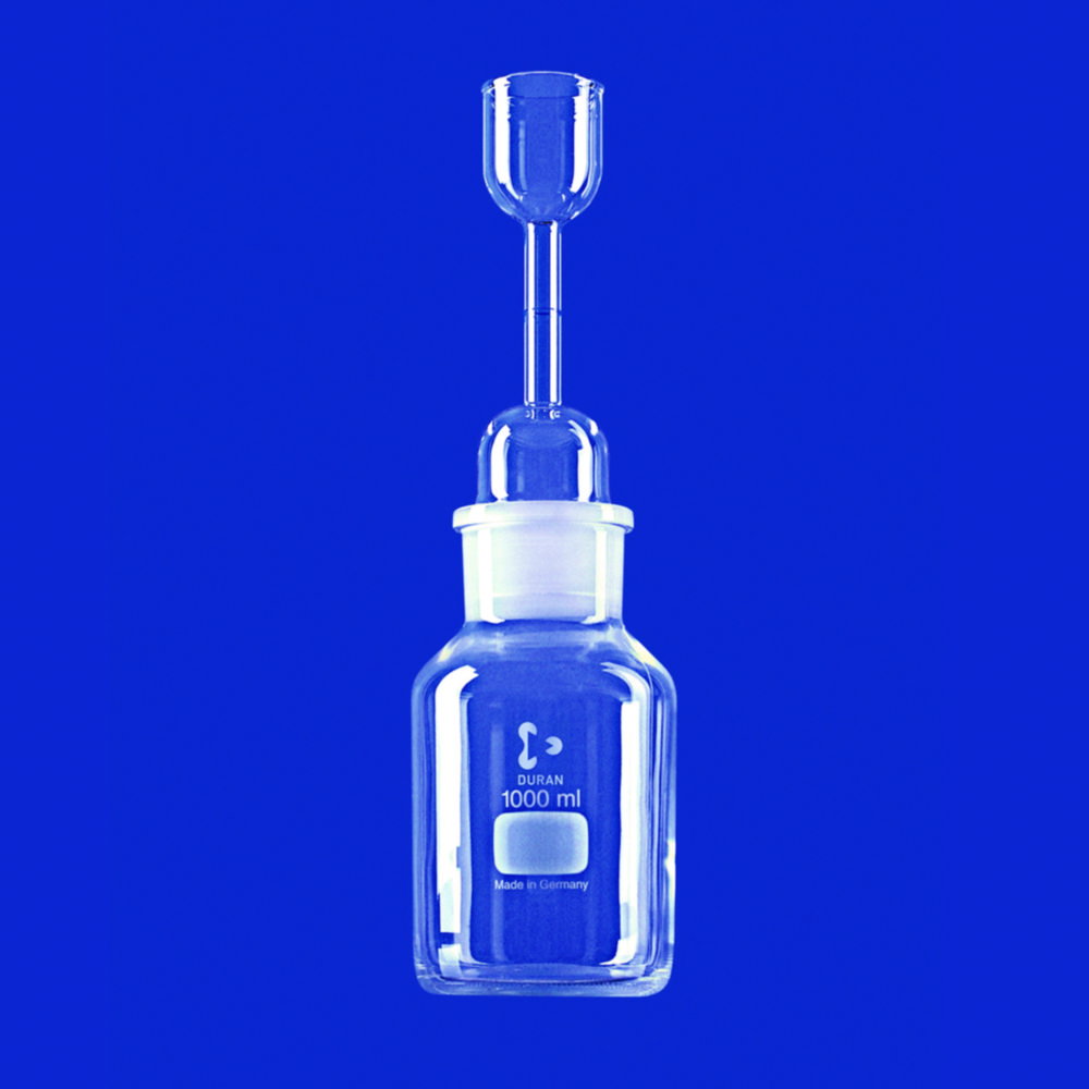 Pycnometer heads with wide-neck bottle