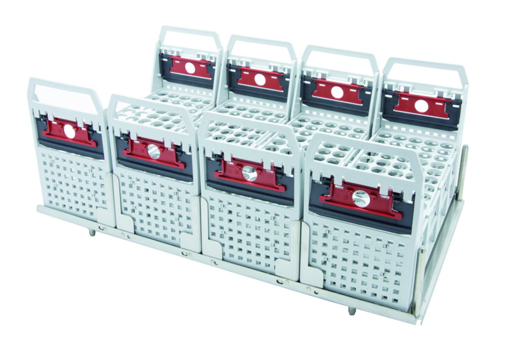 Trays with test tube racks