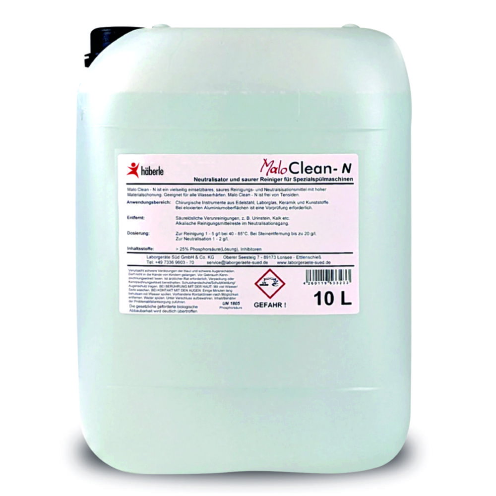 MaloClean N, neutralizzatore acido da 10 litri, soluzione di acido fosforico