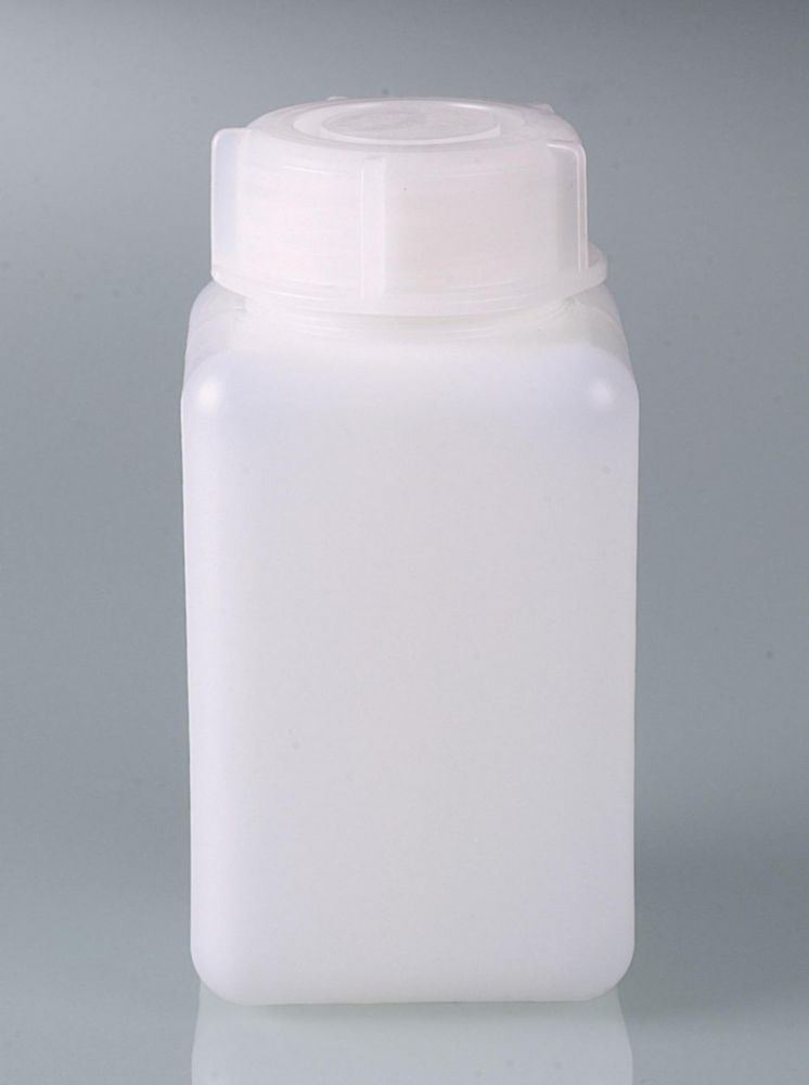 Bottiglia quadrata a collo largo 1000 ml HDPE, con tappo