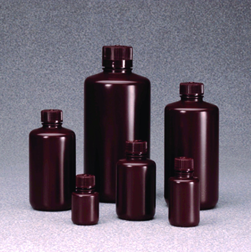 Bottiglie a bocca stretta Nalgene™, con chiusura, HDPE, ambra