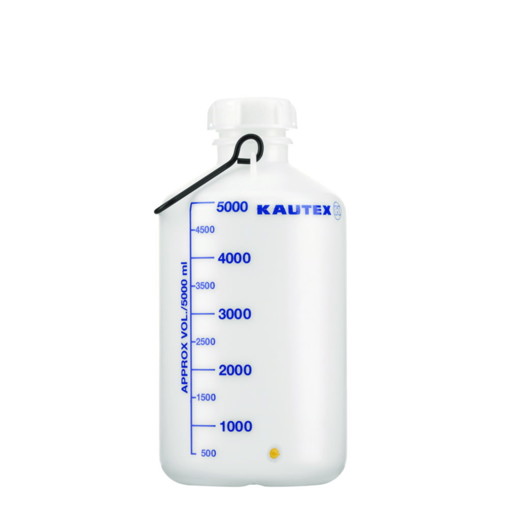 Aspirator bottles, series 350, HDPE, with stopcock connection