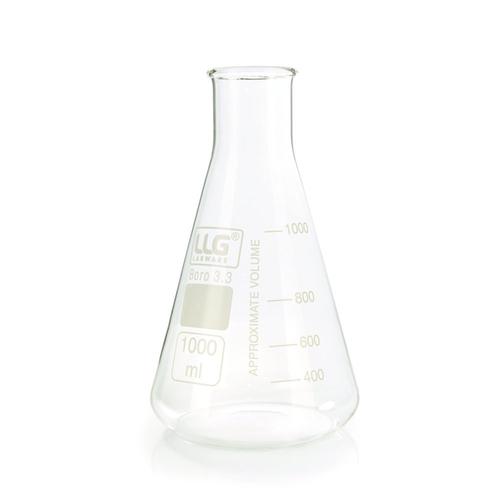 Beute Erlenmeyer LLG, collo largo, borosilicato 3.3