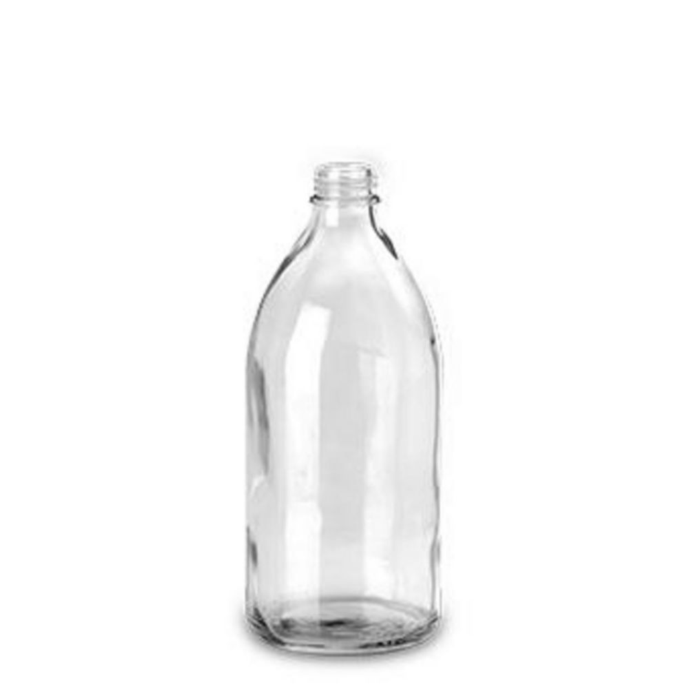 Bottiglie a bocca stretta, vetro soda-lime, trasparenti