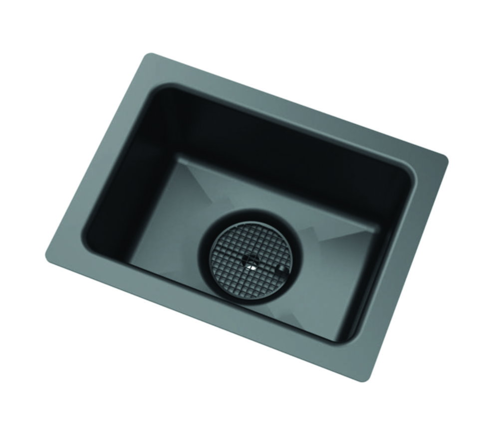 Lavello da laboratorio con scarico, HDPE, a conduzione elettrostatica