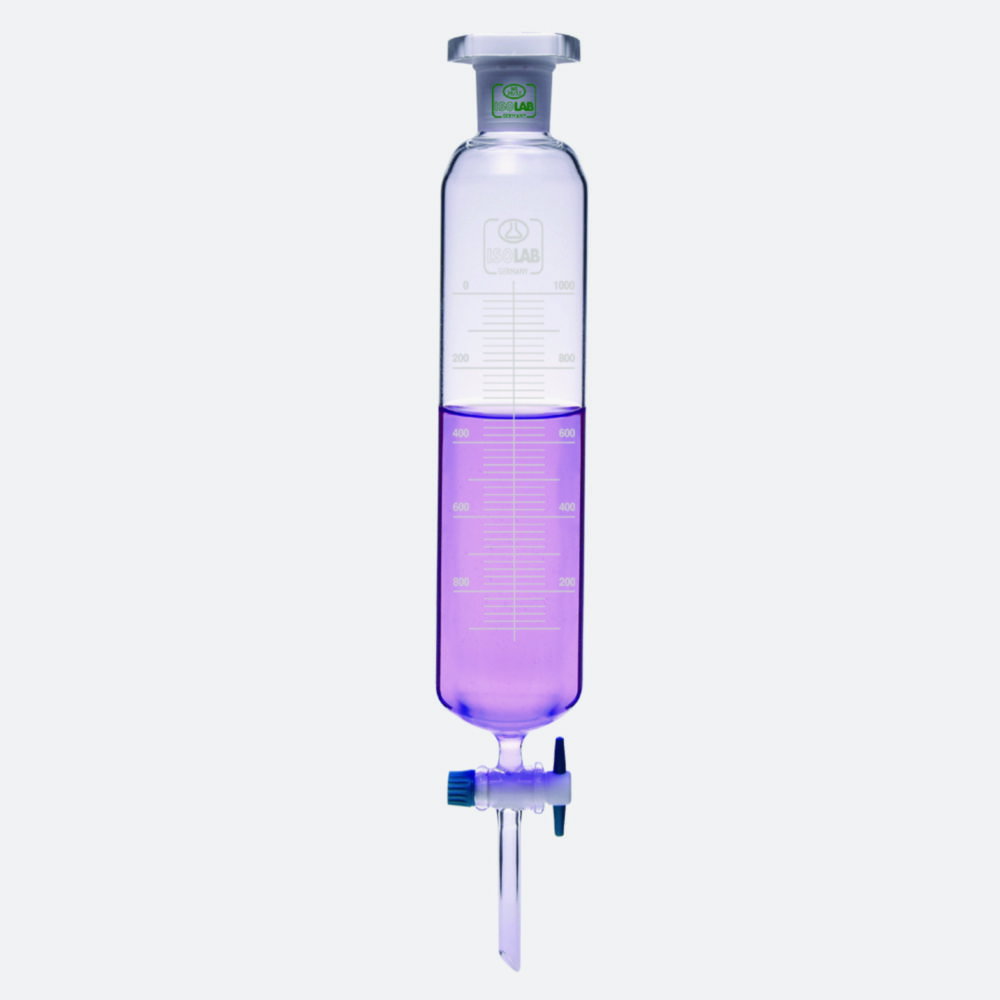 Imbuti separatori, vetro borosilicato 3.3, con tappo conico in PE