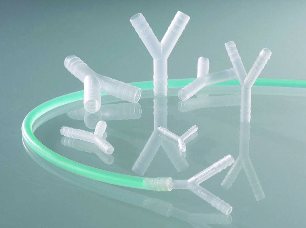 Connettori per tubi, forma a Y, PVDF