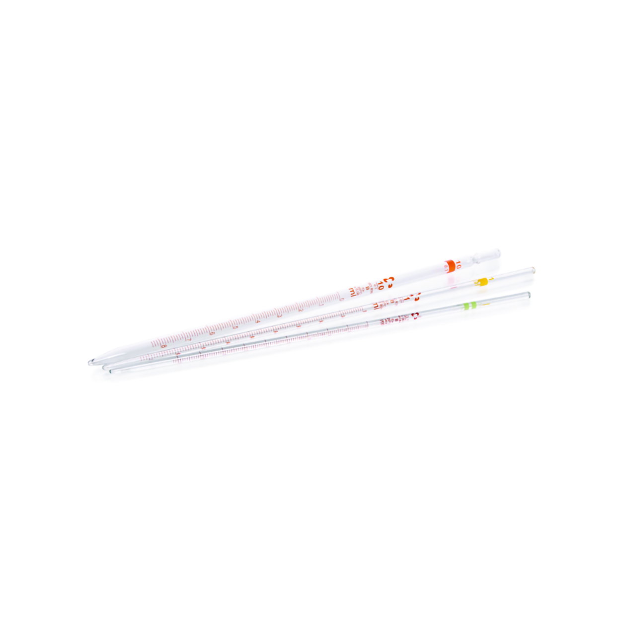 Graduated pipettes, soda-lime glass, class B, brown graduation, type 3