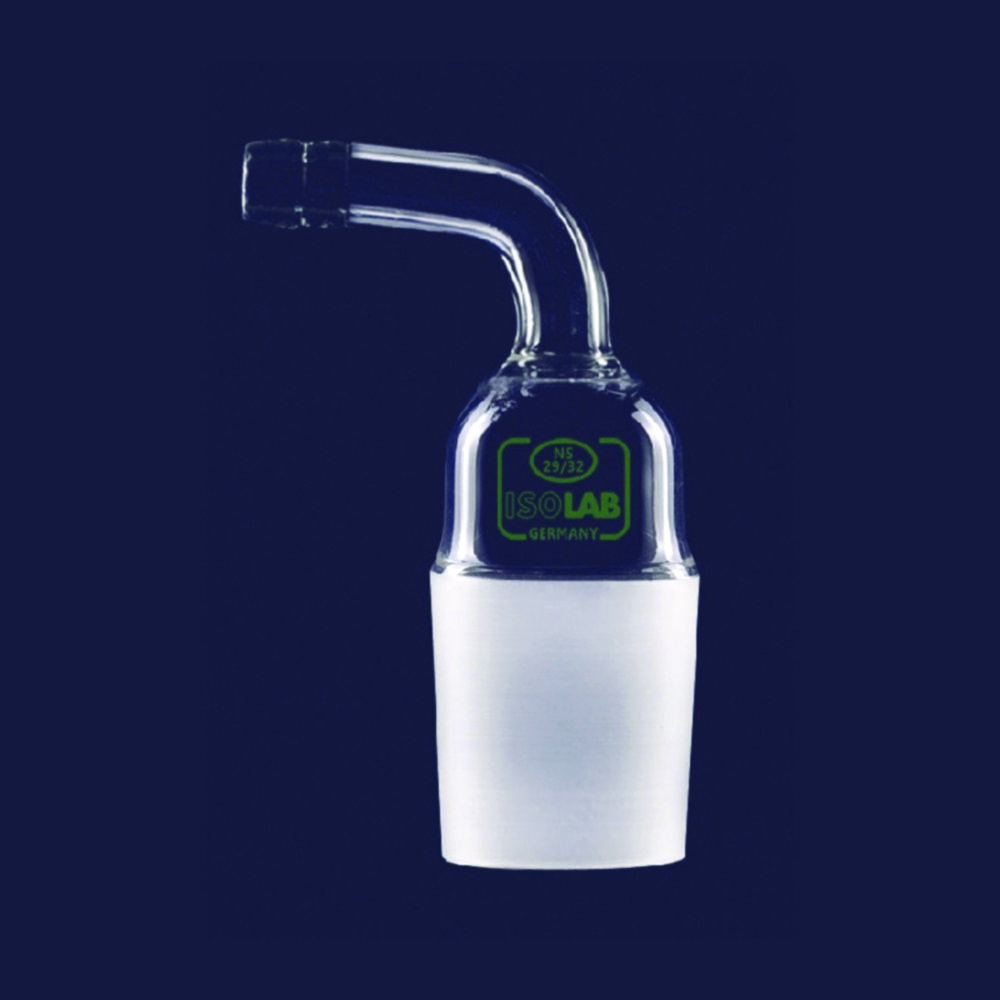 Adapter for tubing, borosilicate glass 3.3, angled (90°), without stopcock