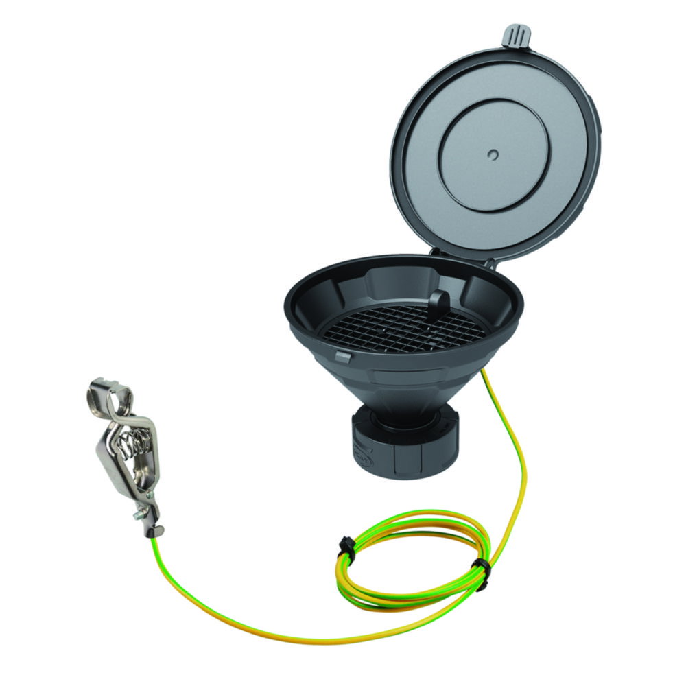 Imbuti di sicurezza con coperchio incernierato, V2.0, nero, HDPE, elettroconduttivo