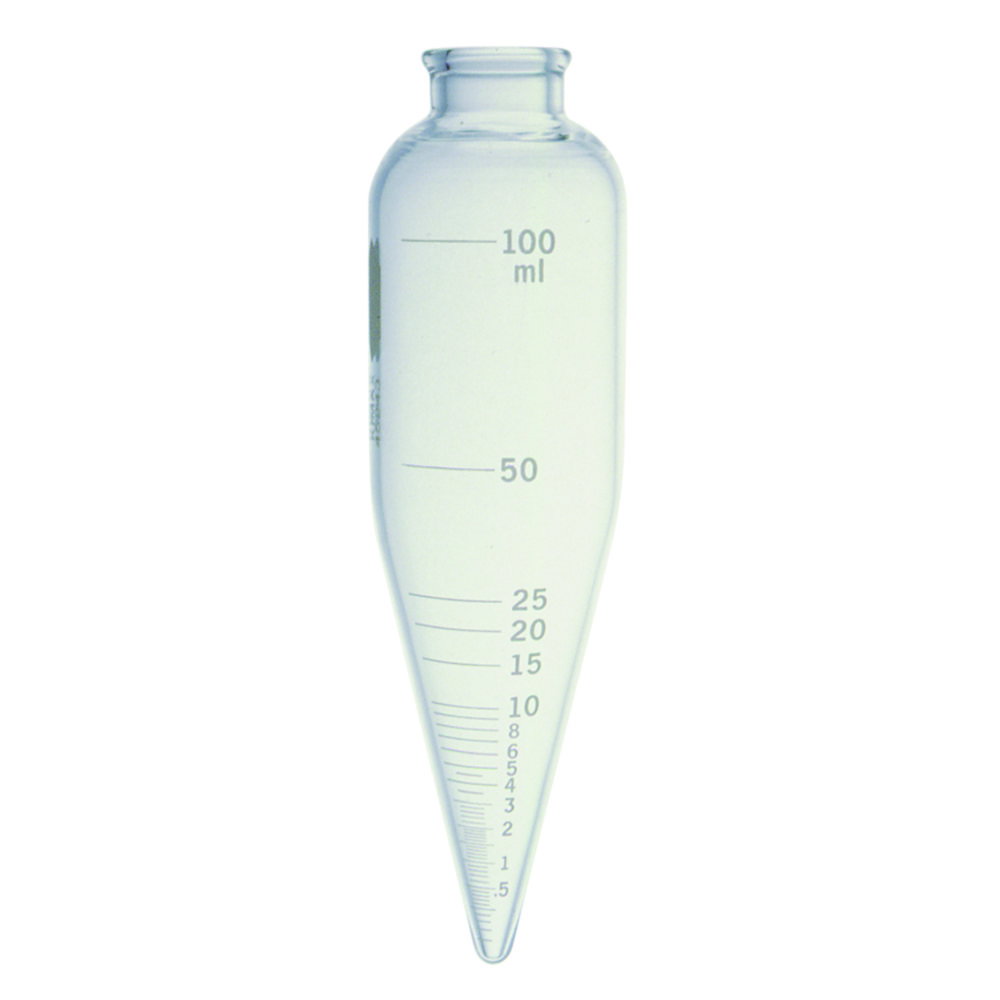ASTM centrifuge tubes, 6", short cone, oil, boro 3.3