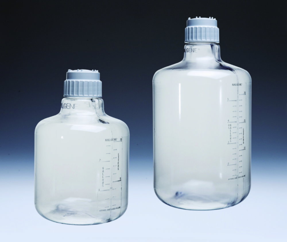 Narrow neck aspirator bottle Nalgene™, clear, PC with screw cap, PP