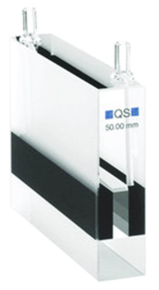 Cells for absorption measurement, flow-through measurement, UV-range, supply and outlet tubes
