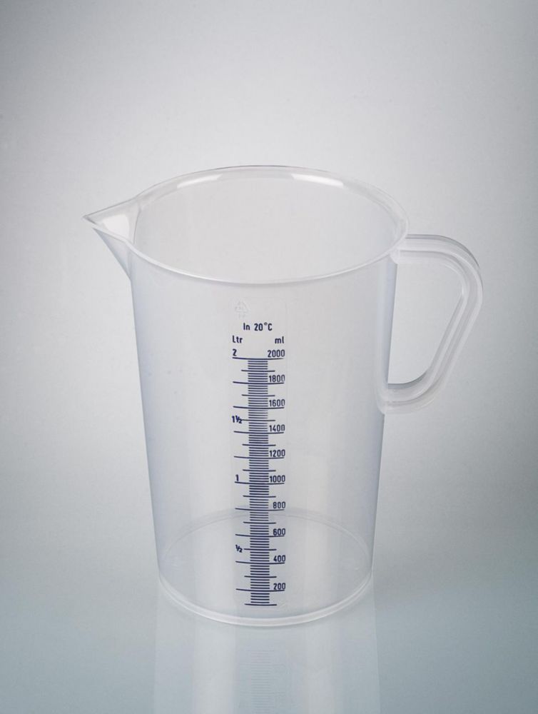 ***vedi articolo 9275777*** Misurino con manico 2000 ml, PP con scala blu in rilievo