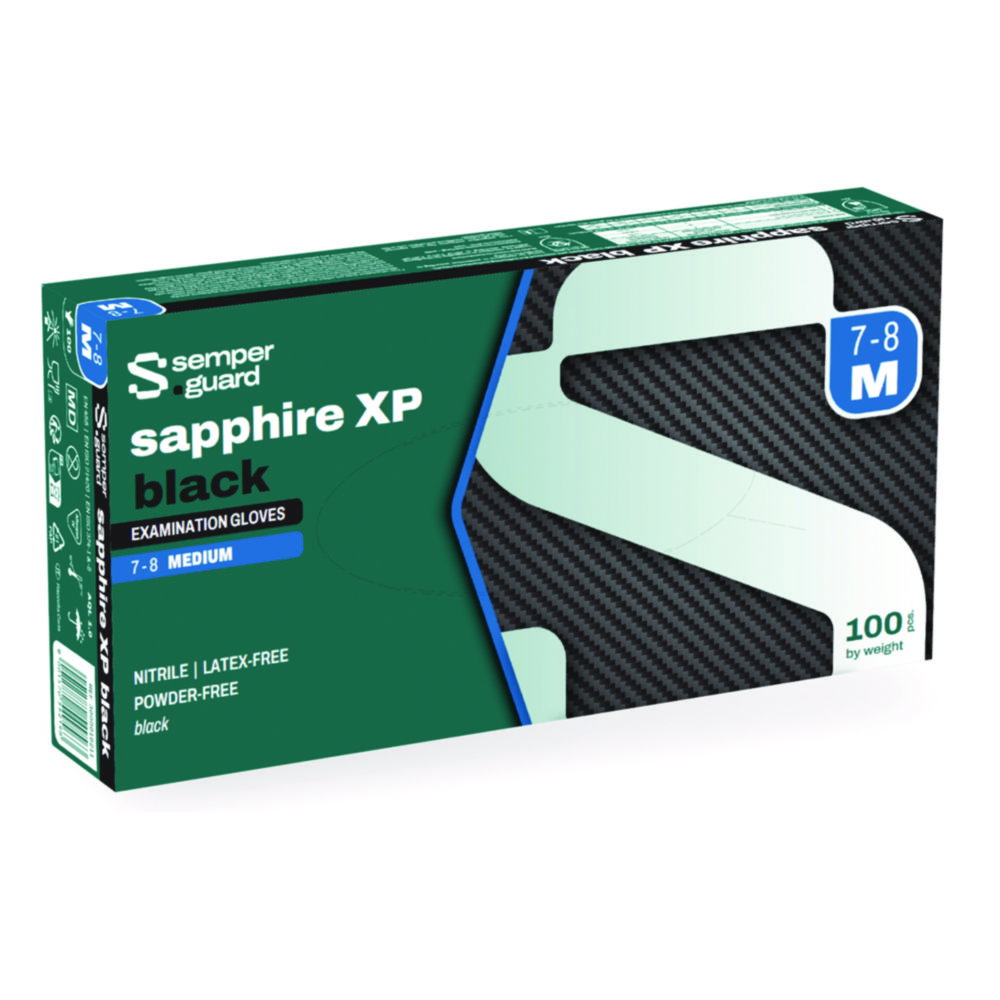 Guanti monouso, Semperguard® sapphire XP, nero