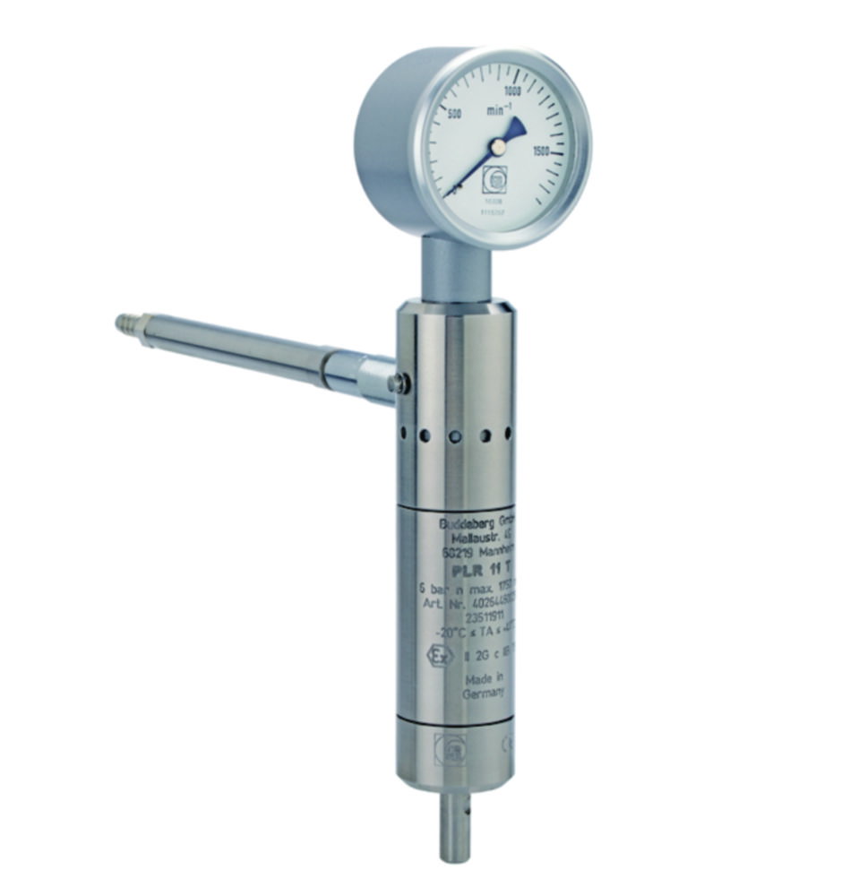 PLR compressed air laboratory stirrers up to 30 l for use in potentially explosive atmospheres, with tachometer