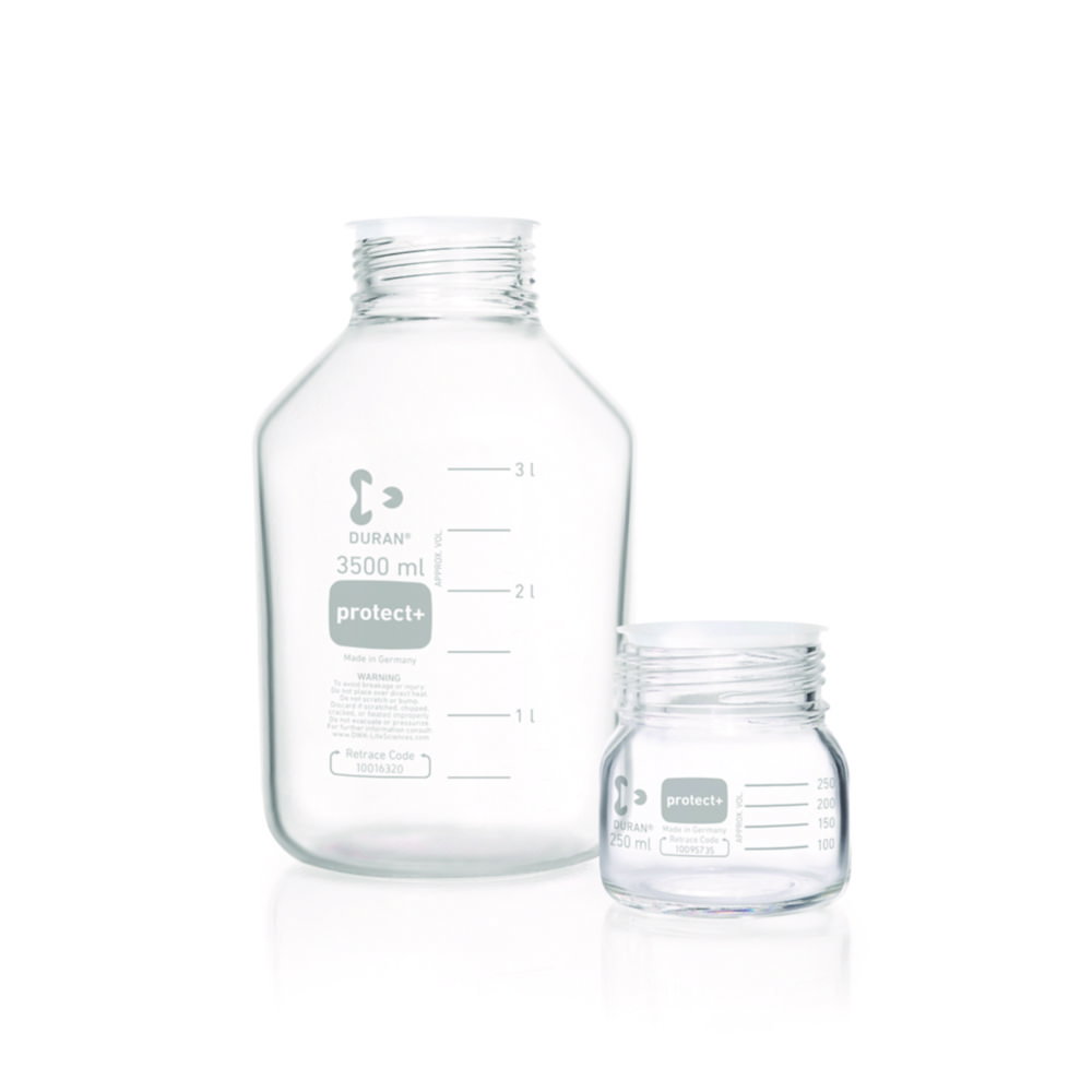 Bottiglie da laboratorio protect+ DURAN®, GLS80, con codice di rintracciabilità